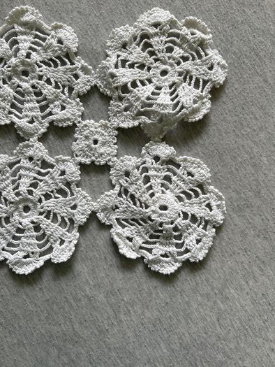 Handmade crochet coffee table decoration