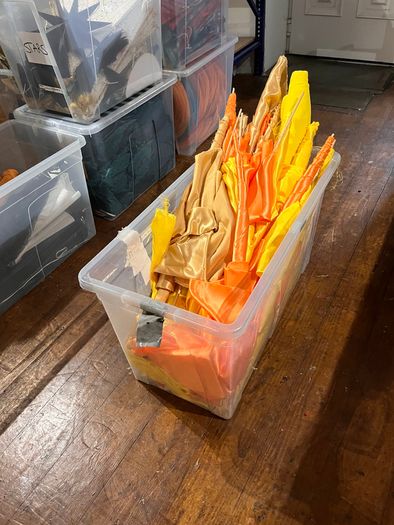 Red, Gold & Warm-Tone Satin/Velvet Fabric Bundle