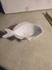 ONE Mud Pie Fish Shaped Dip Bowls Mini Distressed Rustic Look