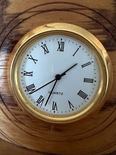 Hand Turned Irish Wooden Mantel Clock.