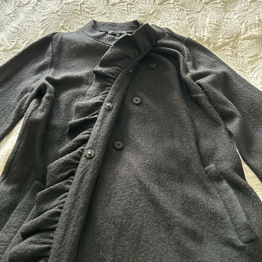 Betty Jackson Black 60% Wool Black Coat UK 12