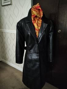 Faux Leather Trench Coat