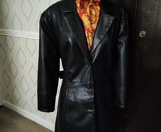 Faux Leather Trench Coat