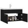 Sink Cabinet with Built-in Basin Black Chipboard Image 3