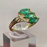 Silver ring with emeralds Image 5