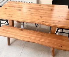 Rustic Oak Dining Table and Bench