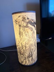 Bespoke Albioncourt Hare Printed Cylinder Lampshade [Great Condition]