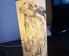Bespoke Albioncourt Hare Printed Cylinder Lampshade [Great Condition]