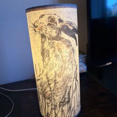 Bespoke Albioncourt Hare Printed Cylinder Lampshade [Great Condition]