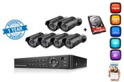 Cctv System, 6 Cameras 3000tvl Hd 1080n + Hdd - 1 Year Warranty