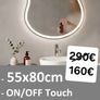 LED Bathroom Mirror 55x80cm Antifog Bedroom Bathroom Dressing Table Image 2