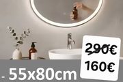 LED Bathroom Mirror Antifog Fog Free Ensuite Makeup Vanity Bright Light Touch Switch