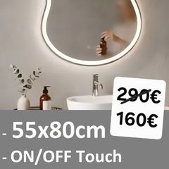 LED Bathroom Mirror Antifog Fog Free Ensuite Makeup Vanity Bright Light Touch Switch