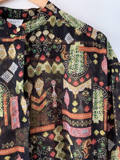 Metallic patterned blouse