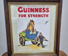 Vintage Guinness For Strength Framed Print John Gilroy 1949 Design Excellent Condition