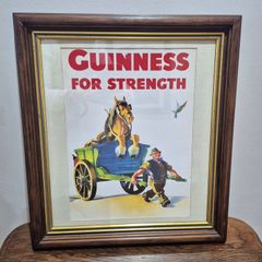 Vintage Guinness For Strength Framed Print John Gilroy 1949 Design Excellent Condition