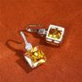 Citrine Stone Crystal Silver Earrings Image 3