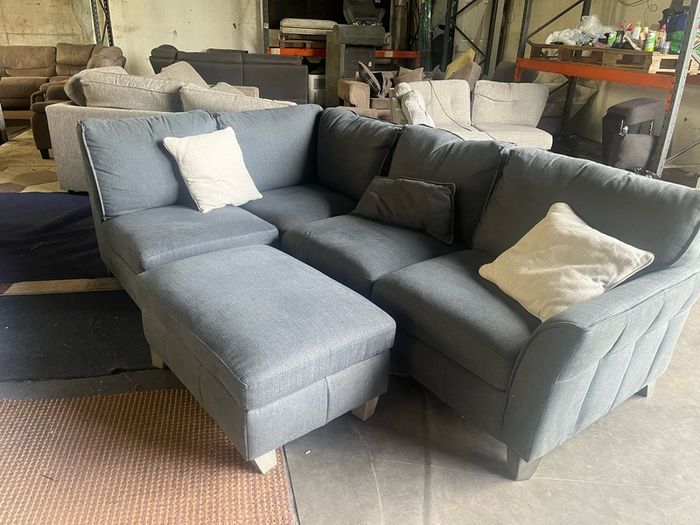 Blue corner sofa L shaped