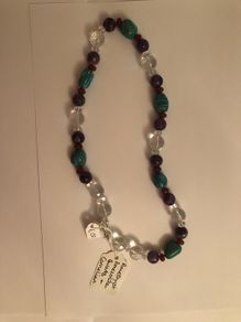 Amethyst, Amazonite, Quartz & Carnelian necklace
