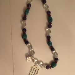 Amethyst, Amazonite, Quartz & Carnelian necklace