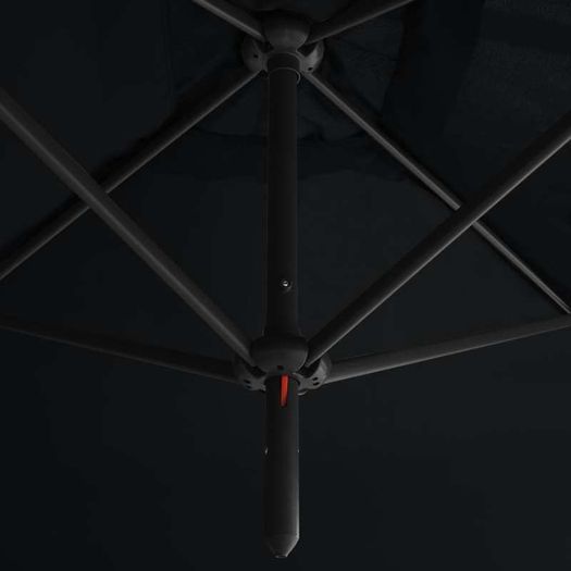 Double Parasol with Steel Pole Black 600x300 cm
