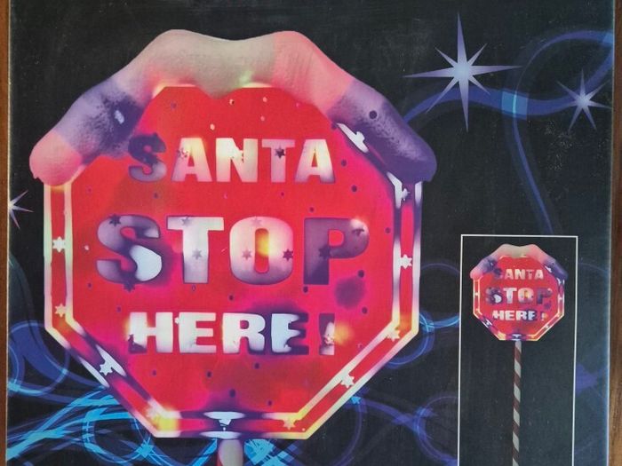 Festive 100cm Santa Stop Here Stake