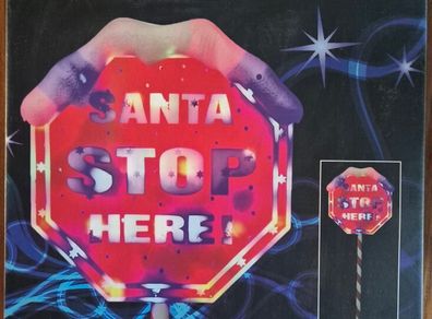 Festive 100cm Santa Stop Here Stake