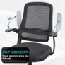 Adjustable ergonomic mesh swivel chair, office and study seat with lumbar support, height adjustment, 360 rotation, 90 flip-up armrests for home office(Black) Image 5
