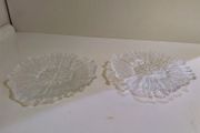 Two Charming Glass Side Plates / Flower Motiff