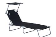 Folding Sun Lounger-Black (FREE POSTAGE)