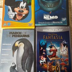 Four DVD's Fantasia (new) Goofy / March if the Penguins  & Nemo.