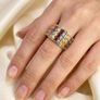 Silver Multi-Gemstone Statement Ring Harry Ivens Image 3