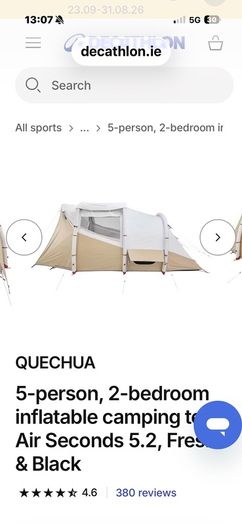 Quechua 5 Person 2 Bed Inflatable