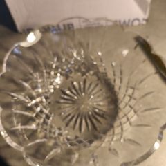 Waterford Lead Crystal Cut Bowl With Scalloped Rim 9 inches diemter and 4 inches deep  is uesd iteme but in good condition.