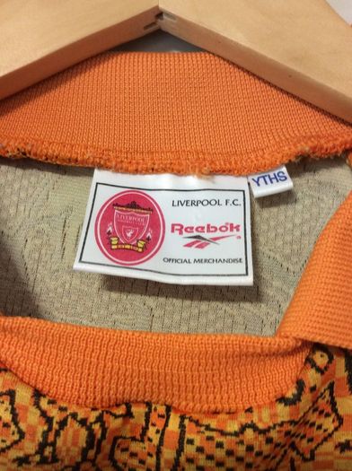 Liverpool Jersey. Official Reebok Youths / Mens Small Goalkeepers Jersey. Season 1996/1997. True Vintage. From The Time. Not A Modern Remake.