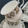 Vintage Mayfair Pottery Fine Bone China Tea Set 6 Cups & Saucers Floral Pattern Image 7