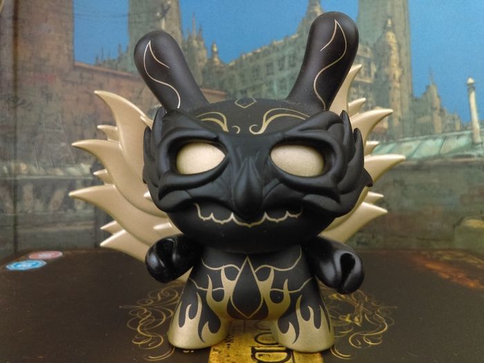 Kidrobot Dunny Gold Reveler ! MYSTERY CHASE ! from Mardivale Series ! by Andrew bell Scribe Artist ! Rarity ?/?? ! Vinyl Figure !