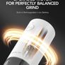 Rechargeable Electric Salt and Pepper Grinder Set, Salt and Pepper Mill with Ceramic Grind, Dust Cover with One-Button Control, Adjustable Coarseness, LED Light, for Home & Kitchen, Black&White Image 6