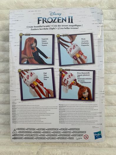 Disney Frozen 2 Sister Styles Anna Fashion Doll Braiding Tool and Hair Clip Damaged Box Please see photos