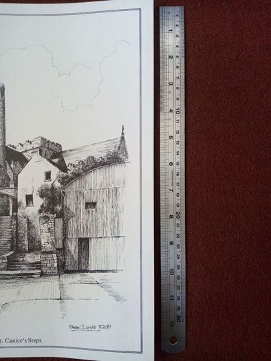 Vintage Kilkenny St. Canice's Steps print by Paraic Doyle limited edition