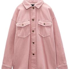 Zara corduroy overshirt in dusty pink size XS