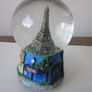 Vintage Musicial Snow Globe Eiffel Tower with Music  Love Story Image 3