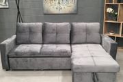 New sofa bed chaiselongue with storage Grey Velvet