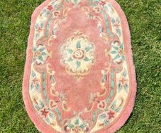 Old Oval Chinese Aubusson Rug 117cm x 79cm