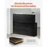 Reception Desk, 55.12 x 31.50 x 47.24 in L-Shaped Front Counter Table, Office Reception Counter with Drawer Keyboard Tray and Storage Cabinet Image 3