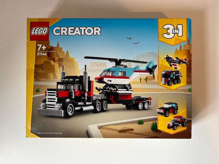 Lego 3 in 1 LEGO Creator Flatbed Truck with Helicopter 31146