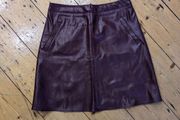 Dunnes Stores PU Leather Burgundy Skirt