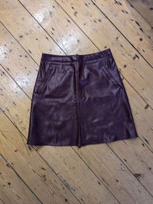 Dunnes Stores PU Leather Burgundy Skirt