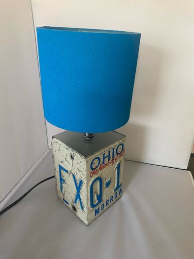 US Reg Plate table lamp