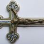 Antique 19th century Italy micro mosaic glass and metal Crucifix Cross Image 2